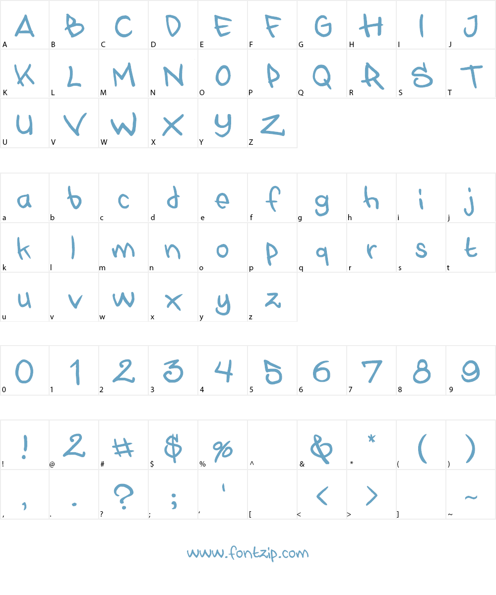 GettingUp Font Character